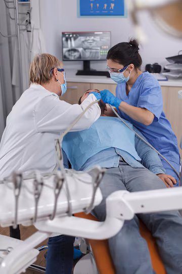 Professional dental team consultation